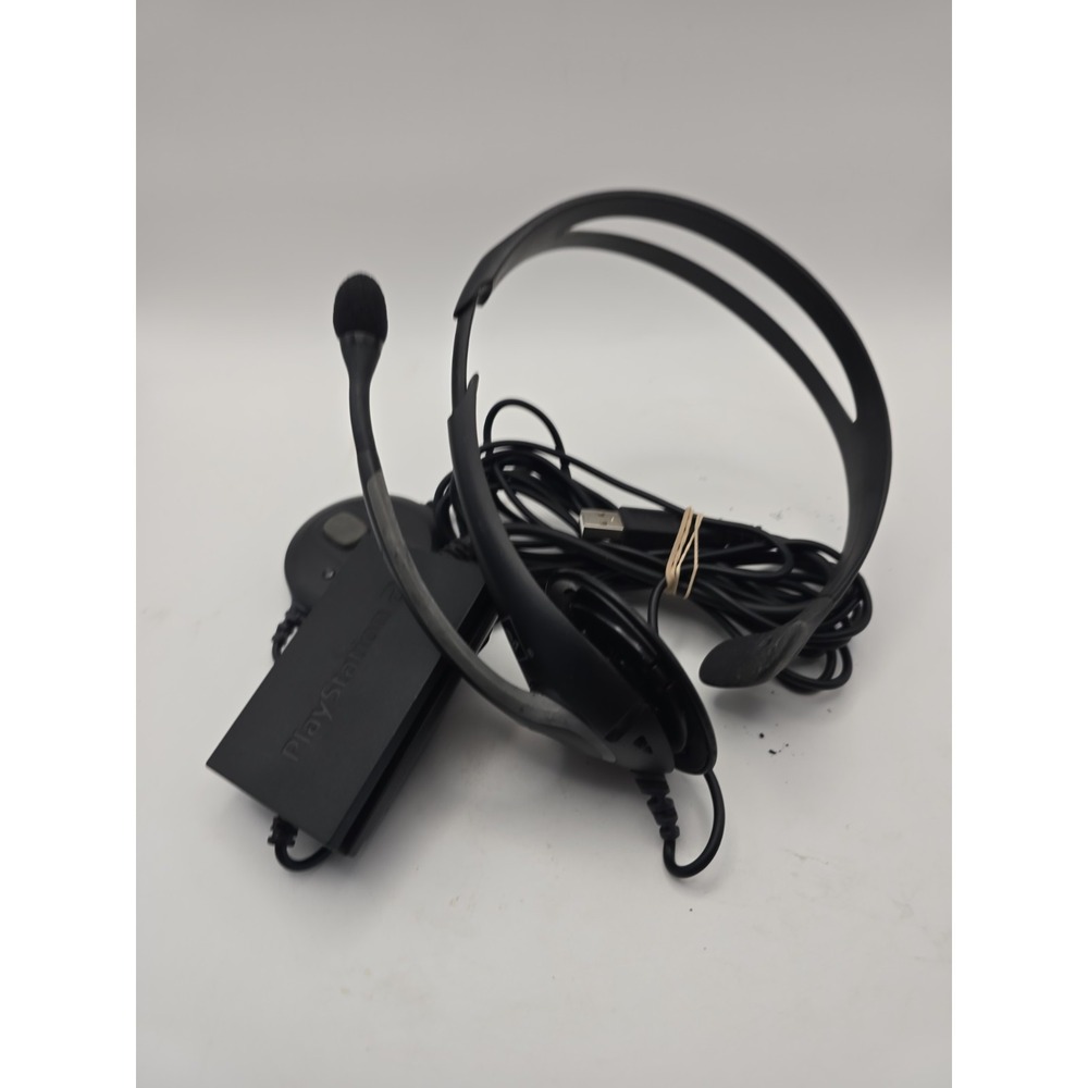 Playstation 2 O.E.M. Sony Chat Headset Flexible Mic & Adj. Earpiece Untested